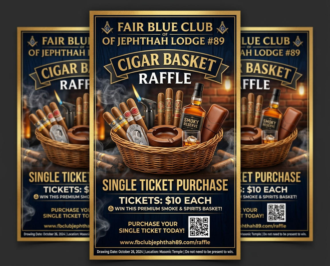 FAIR BLUE CLUB CIGAR BASKET SINGLE RAFFLE TICKETS