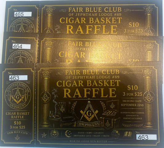 FAIR BLUE CLUB CIGAR BASKET 3 TICKETS FOR $25 BUNDLE