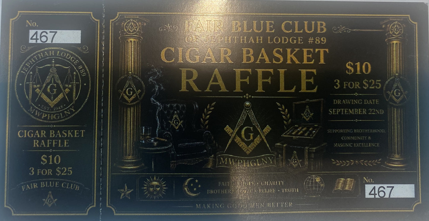 FAIR BLUE CLUB CIGAR BASKET RAFFLE TICKET