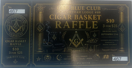 FAIR BLUE CLUB CIGAR BASKET RAFFLE TICKET