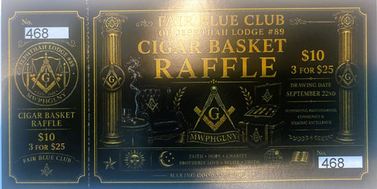 FAIR BLUE CLUB CIGAR BASKET RAFFLE TICKET