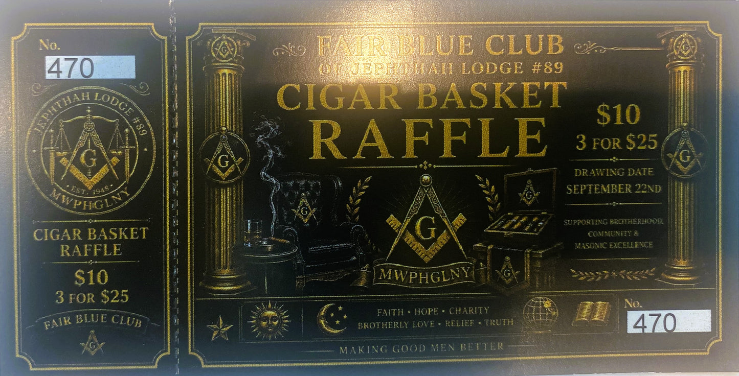 FAIR BLUE CLUB CIGAR BASKET TICKET
