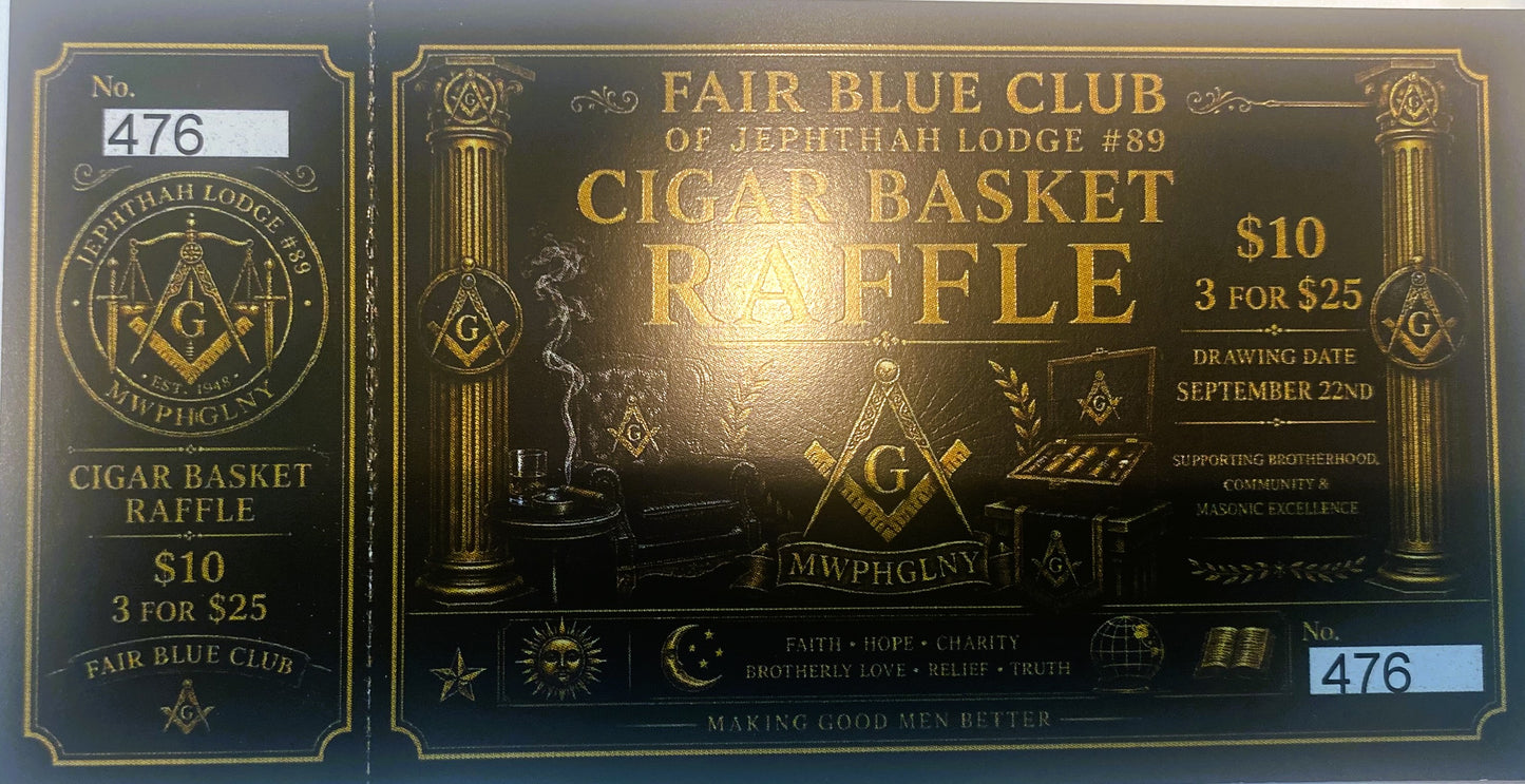 FAIR BLUE CLUB CIGAR BASKET TICKET