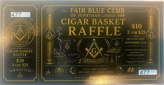 FAIR BLUE CLUB CIGAR BASKET RAFFLE TICKET