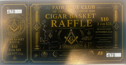 FAIR BLUE CLUB CIGAR BASKET RAFFLE TICKET