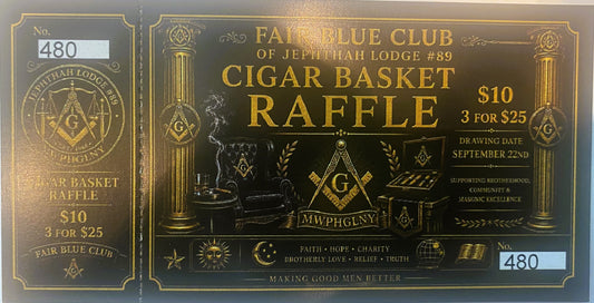 FAIR BLUE CLUB CIGAR BASKET RAFFLE TICKETS